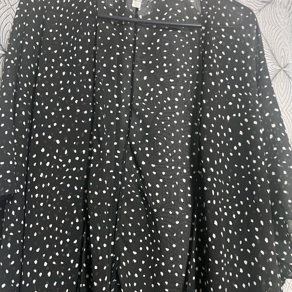 She + Sky Black and White Polka Dot Cover-Up